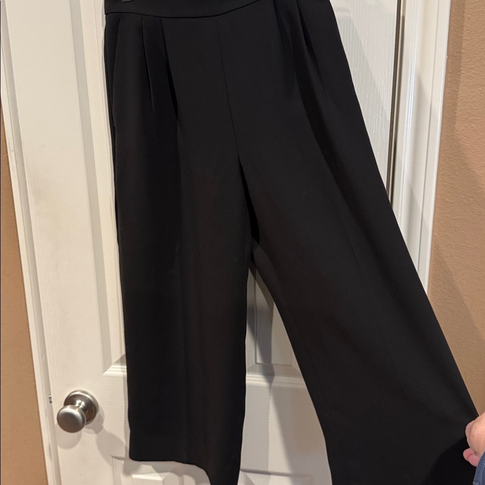 J Crew Black Wide Leg Crop Pants. Sz 2 Petite